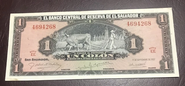 1957 El Salvador Un Colon 1957