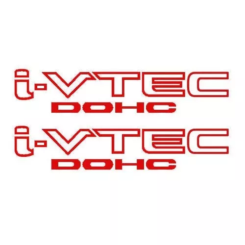 [#38] 2x Red i-VTEC DOHC Vinyl Decal Stickers Emblem For Honda Acura ivtec