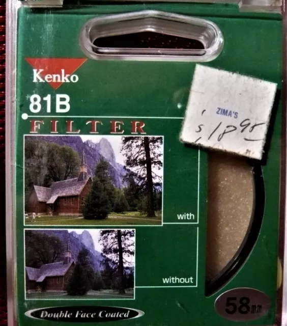 58mm  81 B double coated. Original Kenko  Optical Glass Filter. NEW !