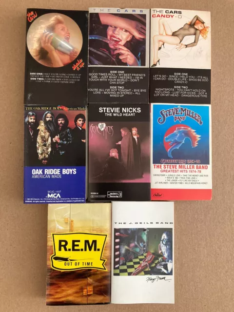 Vintage Cassette Tape Lot Of 8 ! The Cars,nicks,rem Etc !!!