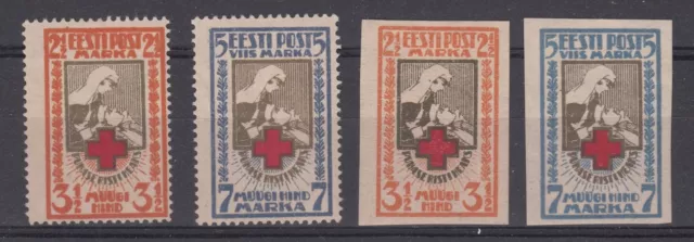 ESTLAND, 1921 Rotes Kreuz 29-30A + B *, (21874)+