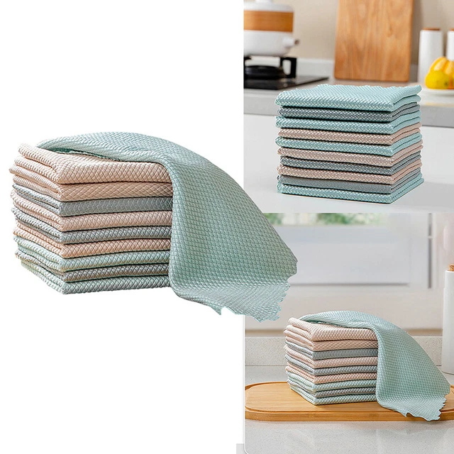10X NanoScale Cleaning Cloths Streak-Free Miracle Kitchen Rag Reusable Dishcloth 5