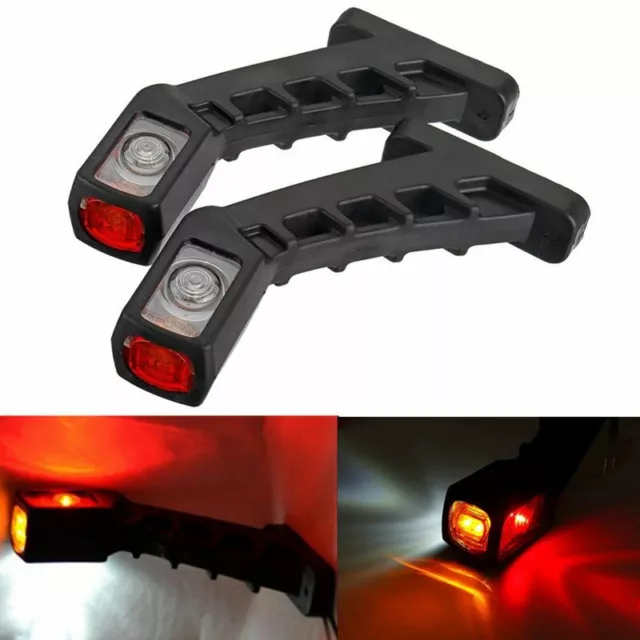 2x 4 LED Side Marker Lights Outline Red White Amber Lamp Car Truck Trailer Van 2