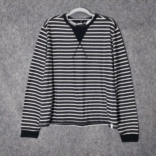 One Teaspoon Sweatshirt XS Oversized Triangle Long Slv Striped Snap Button Back