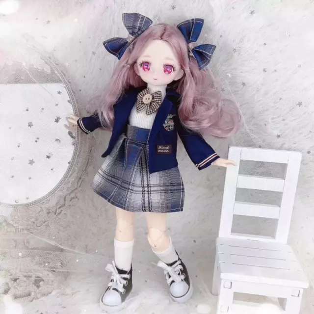 Full Set 1/6 BJD Doll Lovely Girl Eyes Hair Clothes Shoes Kids XMAS GIFT Toys