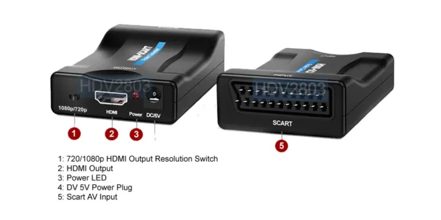 Analog Scart A/V To 1080p 720 HD Video Scaler 2