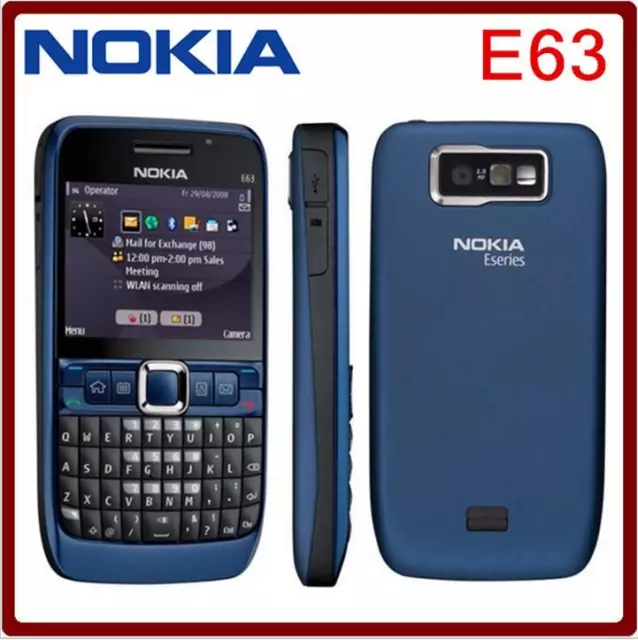 Nokia E63 Unlocked Original Symbian OS 2.4" WIFI Bluetooth 2MP WCDMA 3G Keyboard