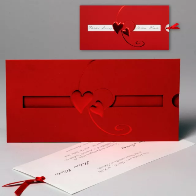 Edle Hochzeitskarten mit kostenlose Textdruck Umschlag Einladung Hochzeit Karten