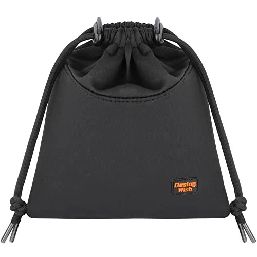 Lightweight Headphone Storage Bag, Portable Large, 10.5'' x 9.4'' Large Black
