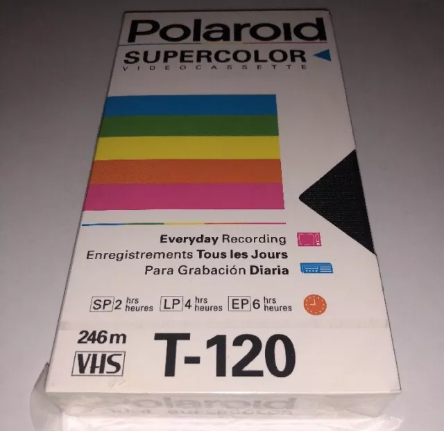 Polaroid Supercolor Blank Video Cassette VHS Tape T-120 NEW Sealed Original Pkg