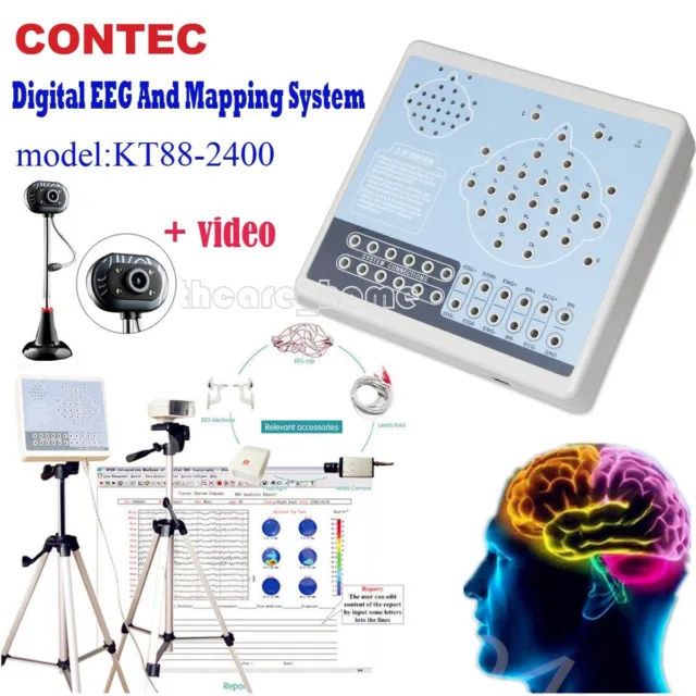 CONTEC KT88 EEG 24 Channel Digital EEG And Mapping System,Brain electric,video