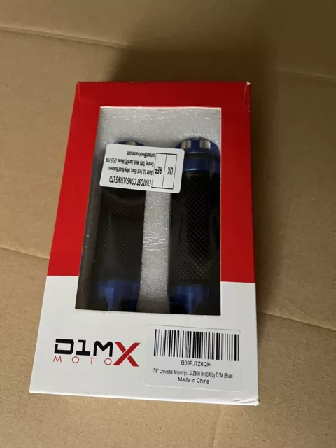 D1MX Motorrad Handgriffe Griff 7/8"" schwarz mit blau