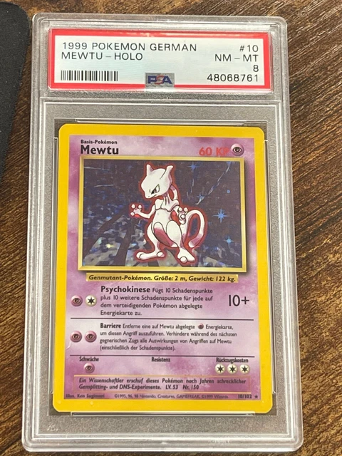 Pokemon Karte Card Mewtu Mewtwo Base Basis Set holo PGS/PSA 8 NM-MINT deutsch