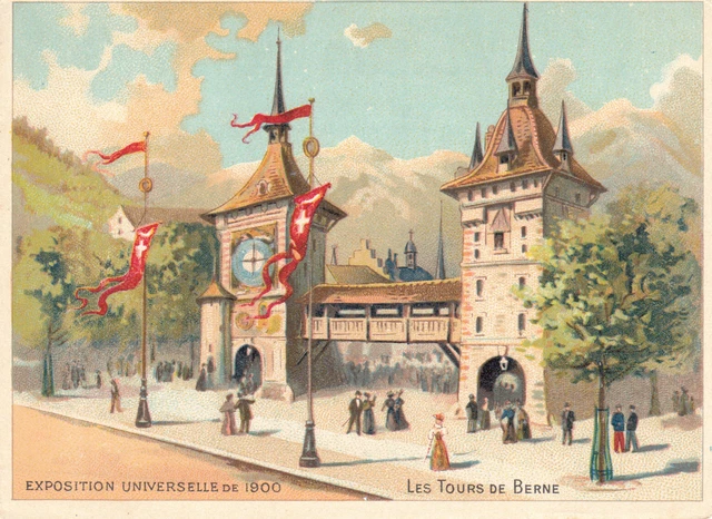 Carte PARIS expo universelle 1900 tour de BERNE BERN SUISSE SCHWEIZ pub A ALBERT