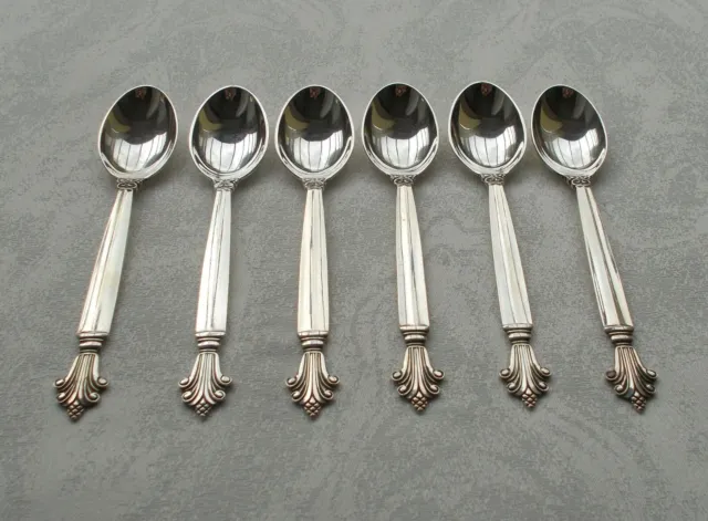 *RAR* Set 6 Mokkalöffel Königin / Acanthus Georg Jensen in 925er Sterlingsilber