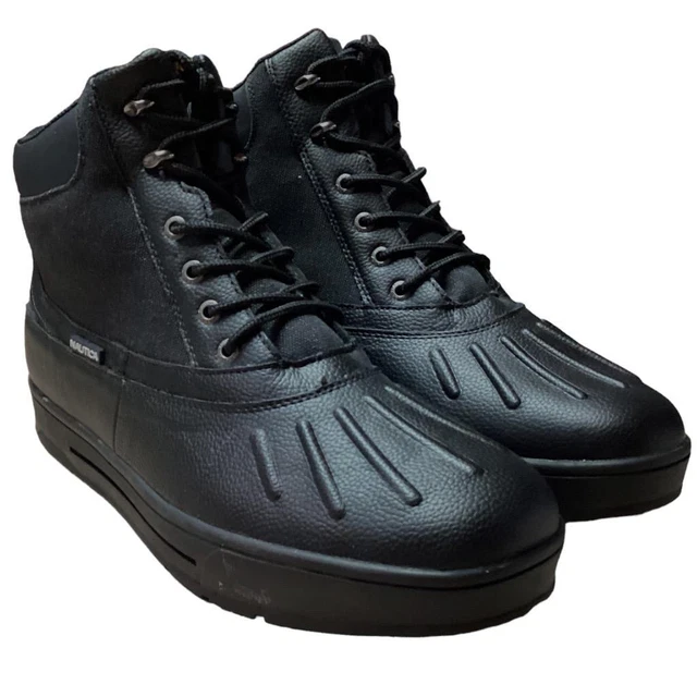 NAUTICA DUCK BOOTS Mens 13 Black New Bedford Waterproof Lace Up Snow