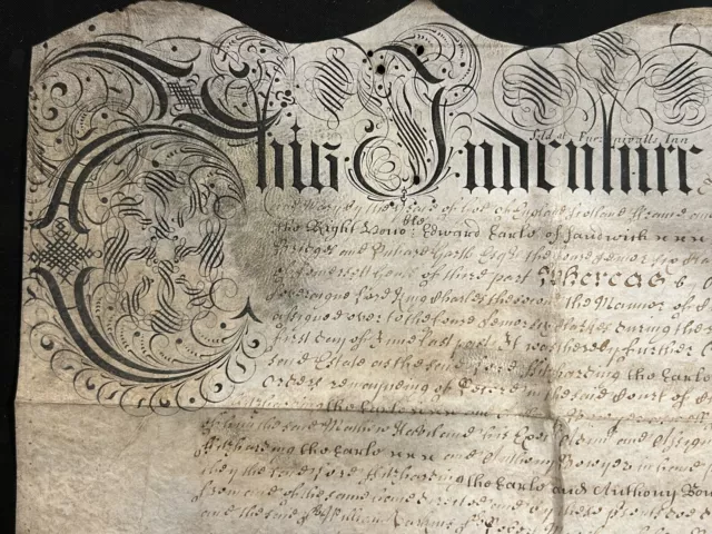 1689 Indentured Deed, Earl of Sandwich & Viscount Fitzhardinge; Curry Poole