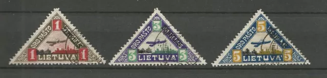 Lithuania Litauen 1922 gest Mi 118-120 Sc C15-17 3rd Airmail Flugpost