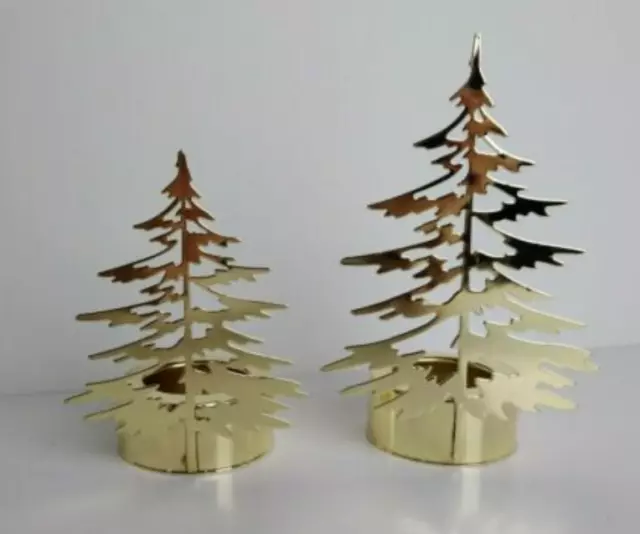 Yankee Candle Gold Tree Tea Light Holder Set of 2 in Box New