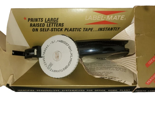 Vintage Label-Mate Labeler Handheld Label Machine Instant Print New Open Box
