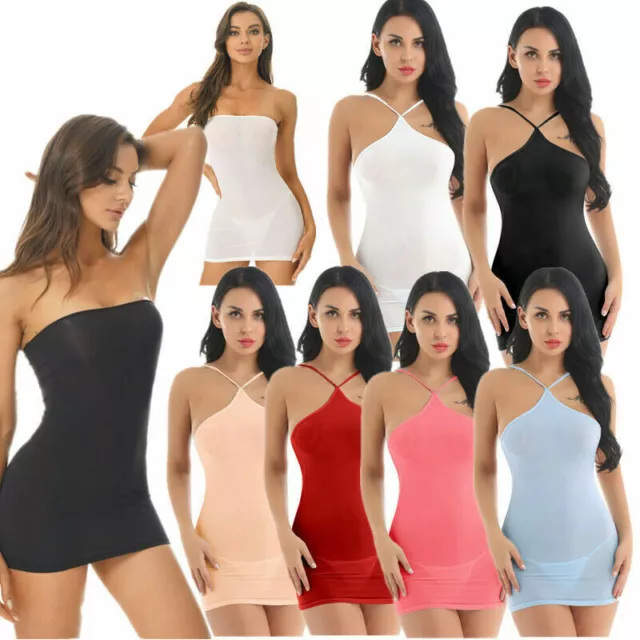 Women Sexy See Through Lingerie Mini Bodycon Dress Babydoll Nightwear Sleepwear