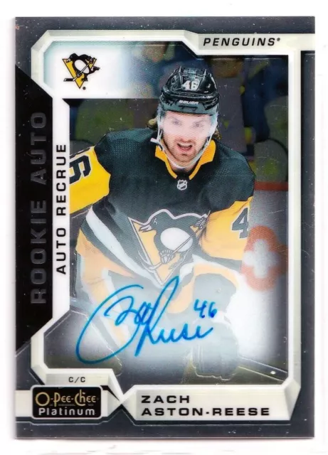 2018-19 O-Pee-Chee Platinum Rookie Autographs #RZA Zach Aston-Reese RC AUTO