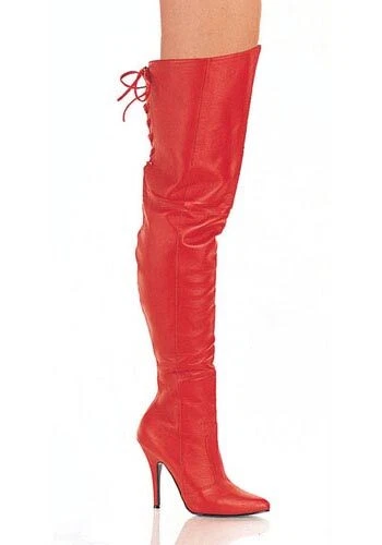 PLEASER LEGEND 8868 RED Leather Thigh High Boots 90.95 PicClick UK