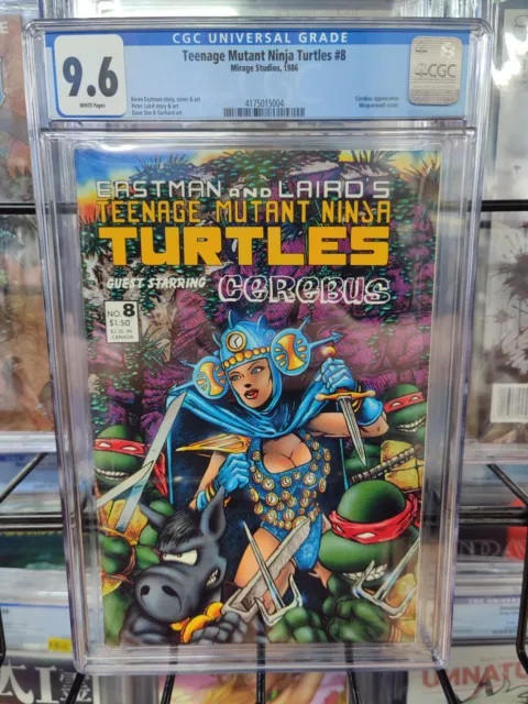 Teenage Mutant Ninja Turtles #8 (1986) - Cgc Grade 9.6 - Cerebus - Mirage!