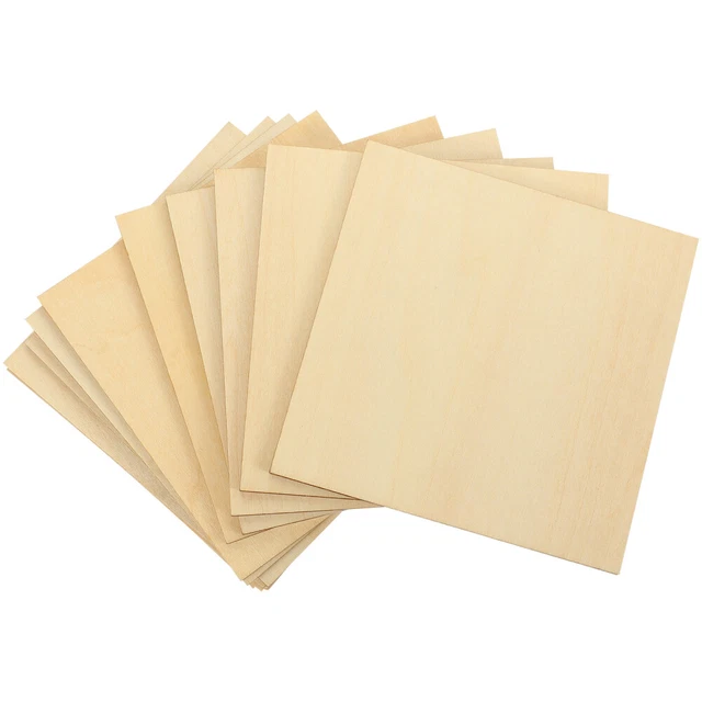 20 Pcs Unfinished Wood Slices Wood Plywood Board Square Plank Kid Craft Ordinary