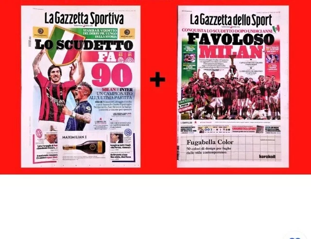 Gazzetta Dello Sport 11 Mai 1992 – Milan Champion D’Italie – Journal Original Vintage