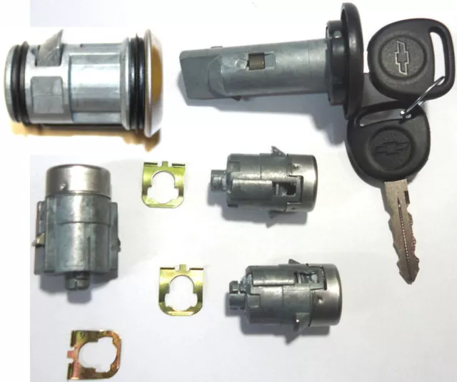New GM OEM Chevy Ignition/Doors/Trunk/Spare Tire Lock Key Cylinder Set With Keys