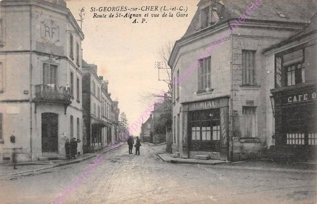 CPA 41400 Saint Georges On Dear Route St Aignan View Station Auriau Tailor