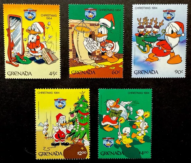 GRENADA DISNEY CHRISTMAS STAMPS SET 1984 MNH 50th ANNIVERSARY OF DONALD DUCK