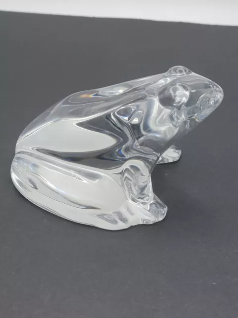 Baccarat Crystal Frog Toad Figurine Art Glass Paperweight  Signed