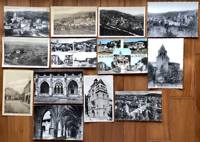 CPA Ensemble de 35 cartes postales anciennes du LOT CAHORS DURAVEL MONTCABRIER