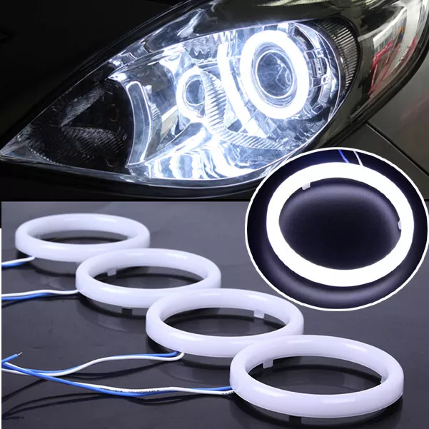 10X White 60-120mm High Power SMD LED Car Angel Eyes Halo Ring Light DRL Fog 24V