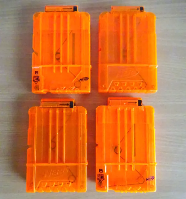 Nerf 6 Shot Dart Magazines Magazine Bundle x4 Official