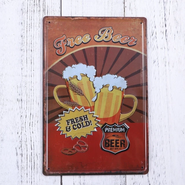 Póster de metal vintage vintage de placa retro para bar pub cocina hogar