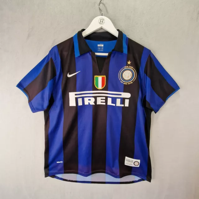 Inter Milan 2007 2008 Centenary Home Football Shirt Mens Medium Nike Ibrahimovic