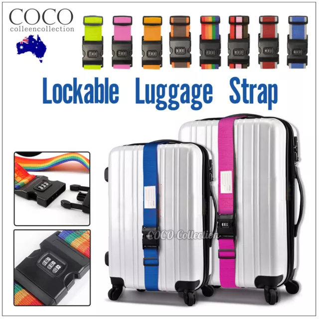 Luggage Strap Code Password Travel Suitcase Secure Lock Safe Nylon Packing Belt