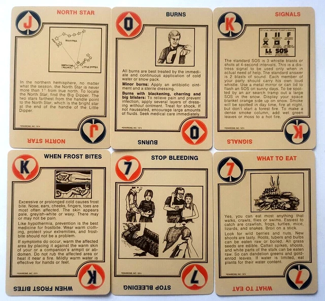 Survival Food Heat Health Vintage Playing Cards Wide 52 & 2J Card 1974 Post Free