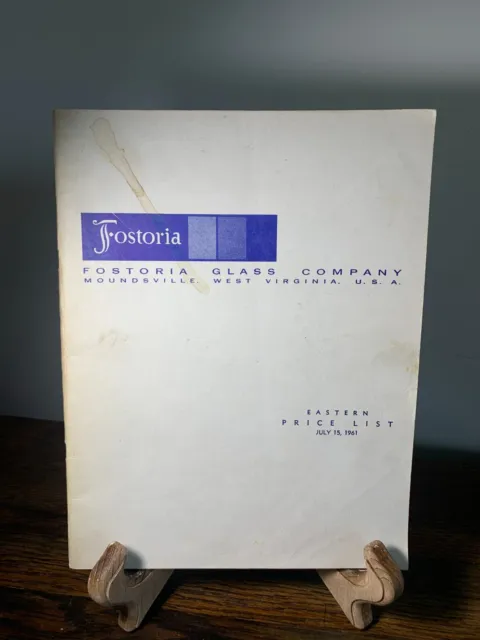 Fostoria Glass Company Eastern Price List 1961