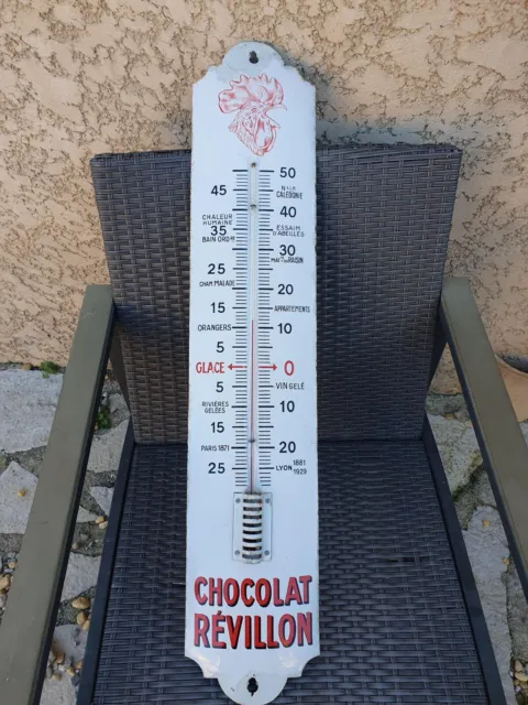 Thermomètre métal bombé hauteur 30 cm CHOCOLAT KOHLER