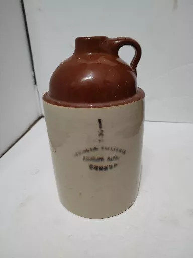 Antique Medalta Pottery Stoneware Jug Redcliff Alta Canada