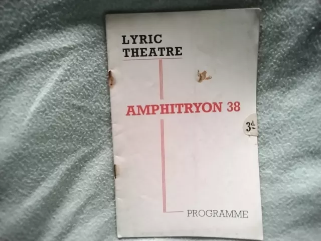 AMPHITRYON 38 - GIRAUDOUX  / ALFRED LUNT & LYNN FONTANNE - 1938 @  LYRIC  =freep