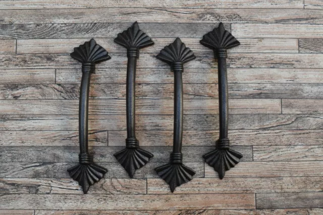 4pcs Vtg Cast Iron Victorian Drawer Cupboard Door Pulls Handles Farm Barn Decor