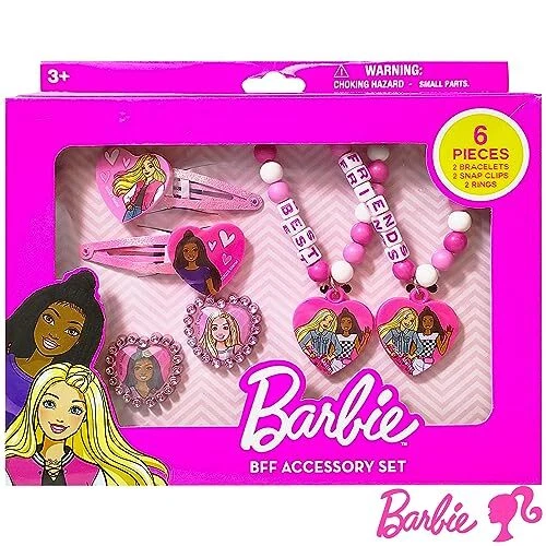 Barbie Accrssories Girls BFF 6 Piece Toy Jewelry Box Set with 2 Box Set 7