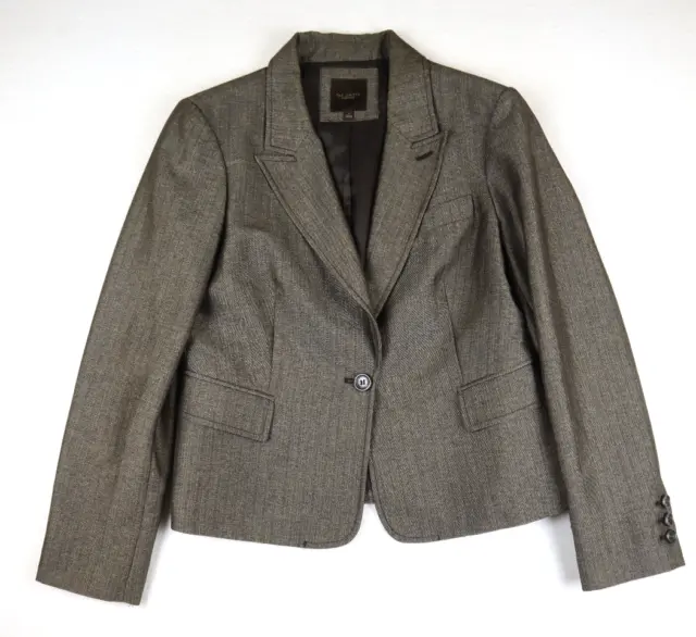Women's Brown One-Button Blazer Suit Jacket - The Limited - Size L