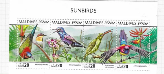 MALDIVES  2018 BIRDS/Sunbirds  Mini sheet MINT hinged