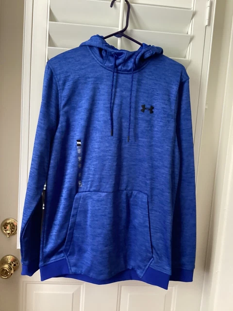Mens Under Armour Fleece Twist Hoodie Blue Hooded Sweatshirt Medium NWT